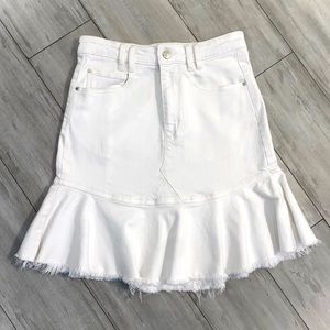 High Waisted Flare Jean Skirt